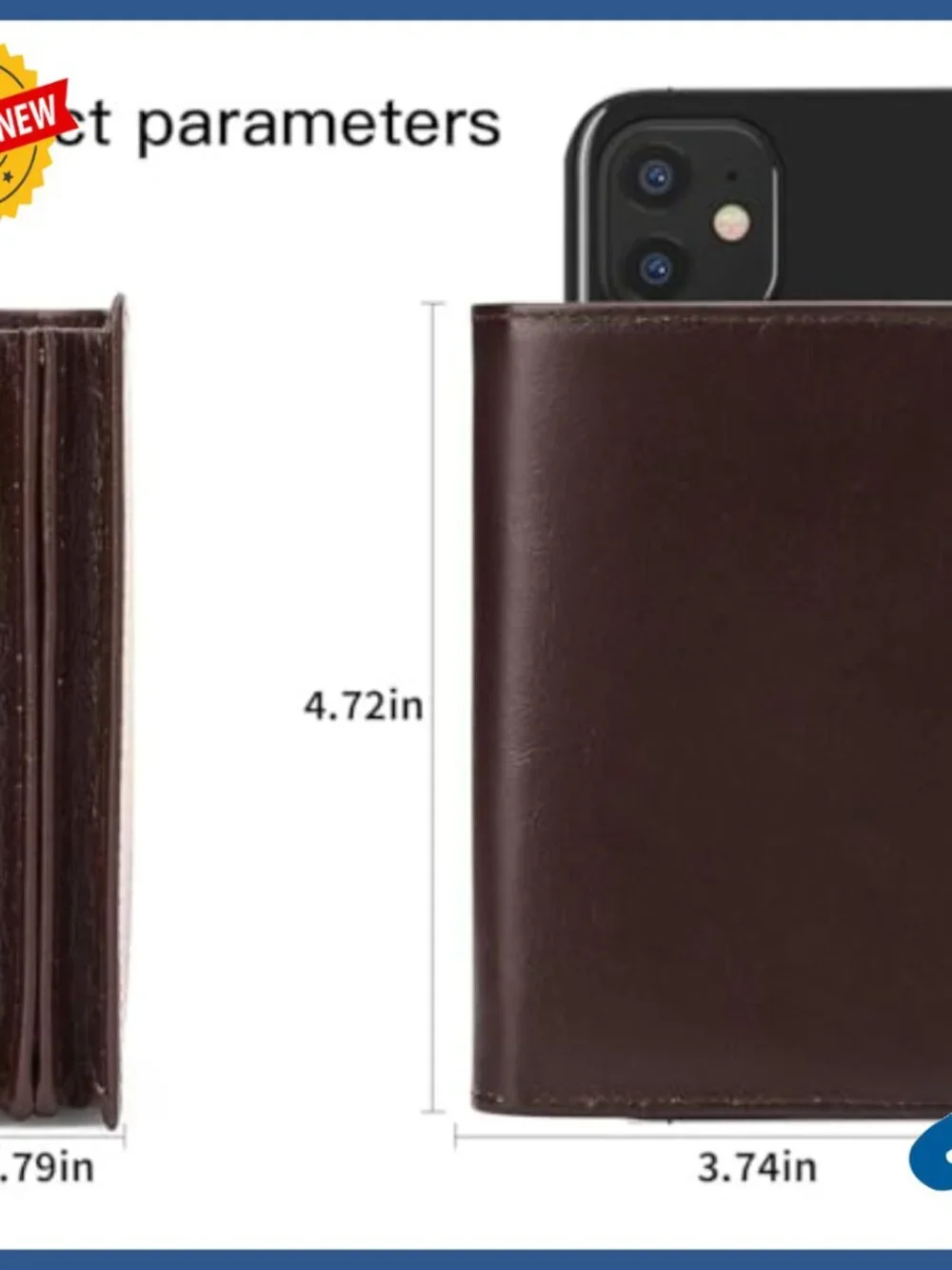 Genuine Leather Bifold Wallet with RFID Blocking 16 Card Slots Large Capacity